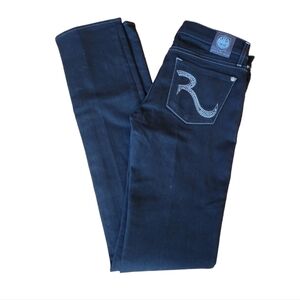 NWT‎ Rock & Republic Blue-Black Skinny Denim Jeans Size 27